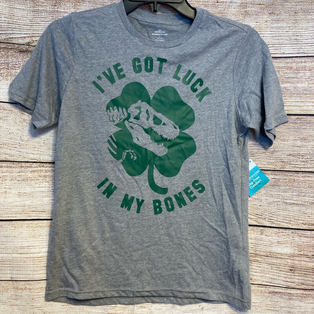 Dinosaur St. Patrick’s shirt-NEW-kids 10/12